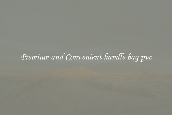 Premium and Convenient handle bag pvc