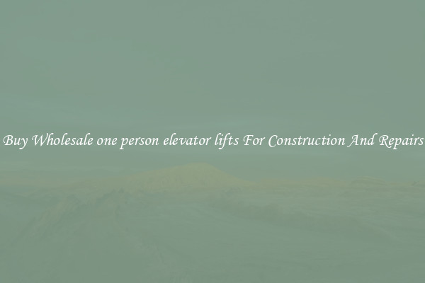 Buy Wholesale one person elevator lifts For Construction And Repairs