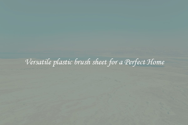 Versatile plastic brush sheet for a Perfect Home