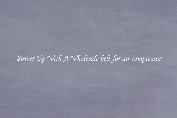 Power Up With A Wholesale belt for air compressor